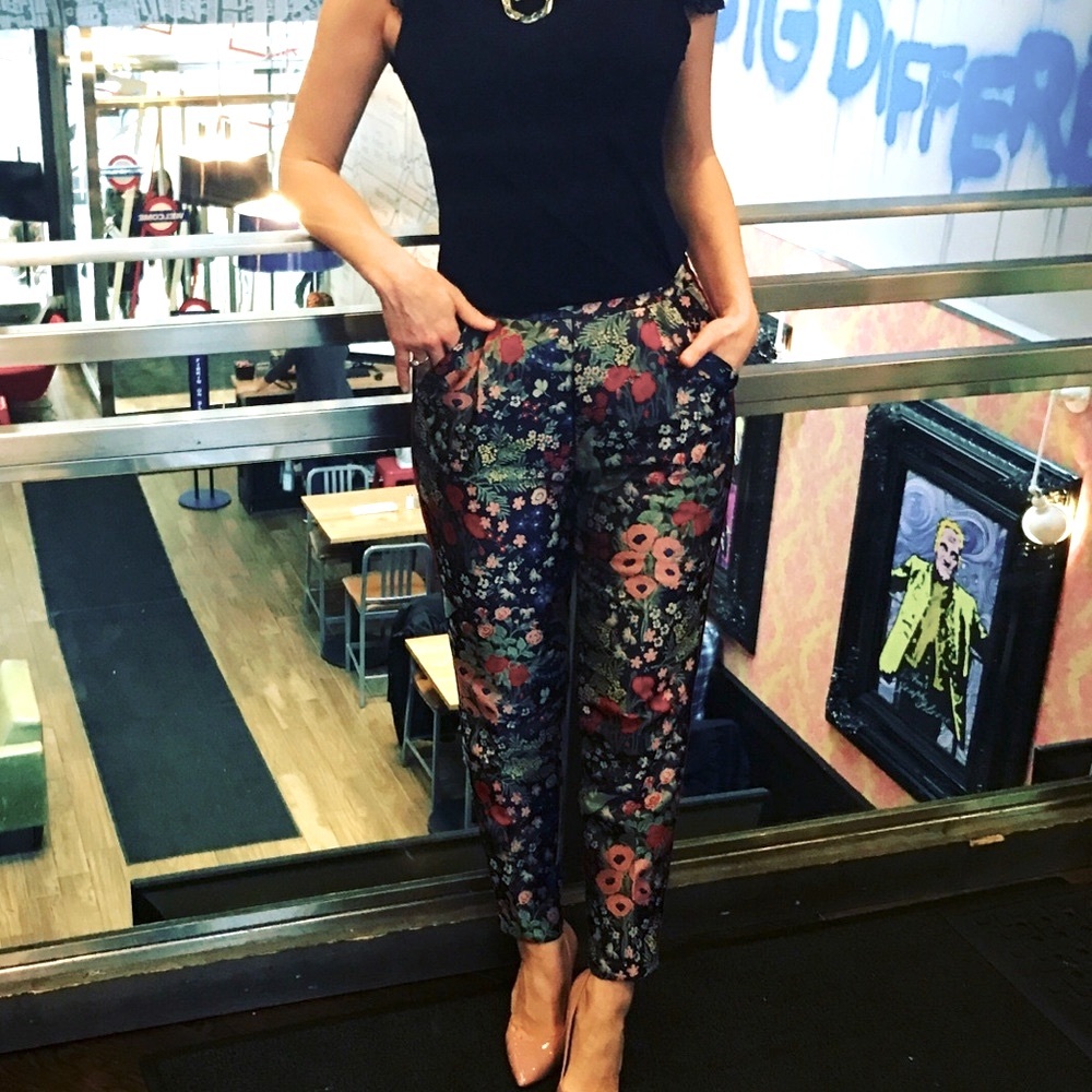 Sister Jane Whimsical Cropped Floral Pants